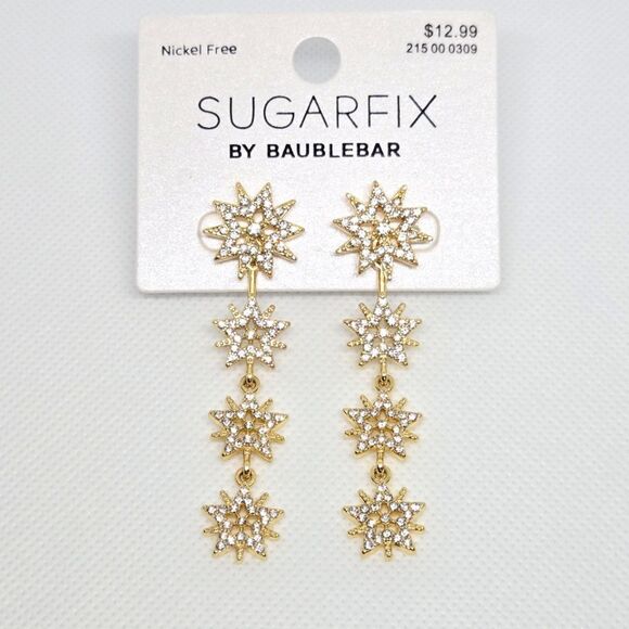 BaubleBar Jewelry - Stunning Celestial Star Statement Earrings In Gold Sugarfix by Baublebar  NEW